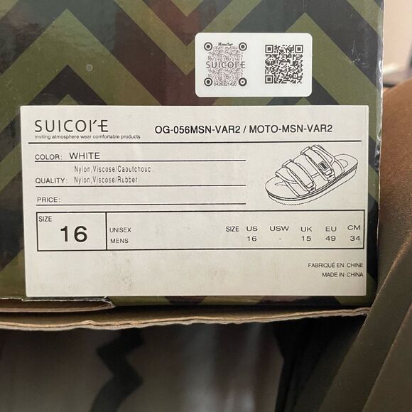 Missoni X Suicoke Collab Moto Slide Sandals White Zig Zag Pattern Slip-On 16 - Picture 9 of 14